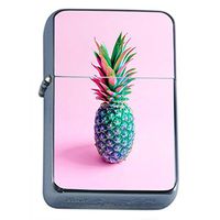 Pineapple Flip Top Oil Lighter Em3 Smoking Cigarette Silver Case Included
