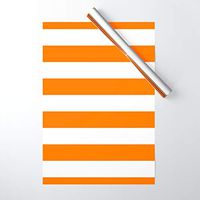 Society6 Wrapping Paper, Pack of 5, Bright Tumeric Orange and White Wide Horizontal Cabana Tent Stripe by Honor and Obey