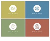 Thank You Cards Kids 24 Winter Card Boxed - Cute Simple Small Blank Box Set for Kids (Boys & Girls) / Adults 3x5 Note Card with Envelopes Recycled Brown Rustic/Eco