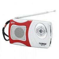 Naxa NX-712 AM/FM Mini Pocket Radio with Built-in Speaker- Red