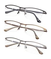 Half-Rim Reading Glasses 3-Pack with Spring Hinges+1.75