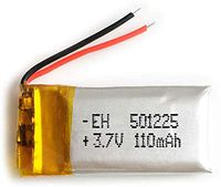 3.7V 110mAh 501225 Lithium Polymer Ion Rechargeable Battery Lithium Polymer Li-Po Battery for MP4 GPS MP3 Bluetooth Stereo DIY Gift
