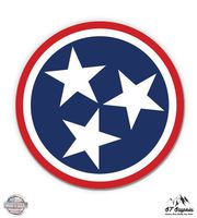 GT Graphics Tennessee Stars - 3" Vinyl Sticker - for Car Laptop I-Pad Phone Helmet Hard Hat - Waterproof Decal