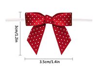 Gift Bows,Red Twist Tie Bows for Bakery Candy Lollipop Cello Bag(50 Pack)