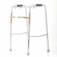 YXGH@ Standard Walkers Four Feet of Aluminum Alloy Folding Walker Adjustable Height Non-Slip Walker Walking Frames