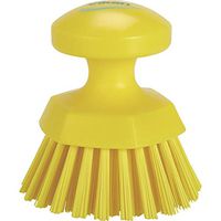 Vikan 38856 Hand-Held Scrub Brush, Polypropylene, Polyester Bristle, 5", Yellow