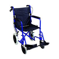 DMI Lightweight Foldadble Travel Wheelchair for Adults, Royal Blue