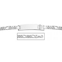 PicturesOnGold.com Sterling Silver Medical ID Bracelet W/Figaro Chain - 7-1/2 Inch