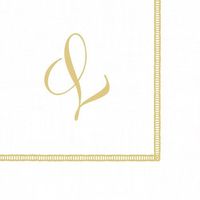 Monogrammed Initials Cocktail Napkins Gold Letter Script 20 Napkins L