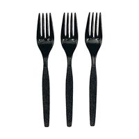 Fun Express - Black Plastic Forks (50 Pc) - Party Supplies - Solid Tableware - Cutlery - 50 Pieces