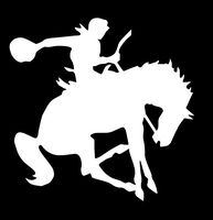Cowboy Bronc Vinyl Sticker Decal | Cars Trucks Laptop | 5.5 Inch Widht X 5.5 Inch Height White HGC0150