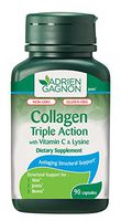 Adrien Gagnon - Collagen, 1200 mg, Extra-Strength Triple Action Non-GMO with Vitamin C and Lysine, Cartilage and Bone Health Support, 90 Capsules