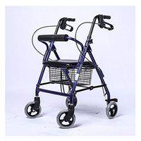 ZWJ-Rolling Walkers Trolley Walker with Shopping Blue Belt seat, Multi-Function Walker, Lightweight Portable Travel Tool Foldable (Color : Purple)