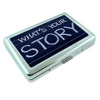 Your Story Em1 Hip Silver Cigarette Case Id Holder Metal Wallet 4" X 2.75" RFID Protection