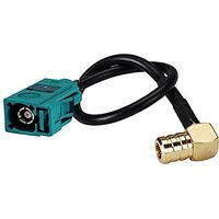 Fakra Female Z Straight to SMB Male (female pin) Right Angle Aerial Extension Cable RG174 15cm High Quality Ships From USA