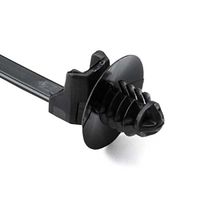 HellermannTyton 155-05800 Fir Tree with Tie, 6.0" Long, Mounting Hole Diameter .26"-.28", PA66HIRHS, Black, 1,500/pkg