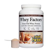 Whey Factors by Natural Factors, Grass Fed Whey Protein Concentrate, Aids Muscle Development and Immune Health, Gluten Free, Double Chocolate, 2 lbs (34 servings)