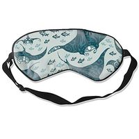 Manta Ray Fish Sleep Eye Masks Cover, Light Blocking Memory Foam Eye Mask Adjustable Strap Sleeping/Shift Work/Naps/Night Blindfold Eyeshade Men Women
