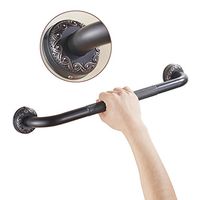 Zhen guo Decorative Grab Bar With Rotating Flange For Bathroom, Oil Rubbed Bronze Brass Handrail With Anti-Slip Grip And Carved Base, Vintage Shower Safety Bar For Bathtub