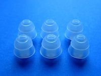 6 Small (S) Clear Double (2 Layer) Flange Earbuds Eartips Set Compatible with Shure E3c, E4c, E4G, E5c, I3C, i4c, SCL3, SCL4, SCL5 in-Ear Stereo Earphones Headset