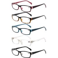 Reading Glasses 5 Pairs Stylish Color Readers Fashion Glasses for Reading Men & Women (5 Pack Mix, 1.50)