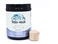 Terra Origin, 100% Grass-Fed, Whey Protein Powder, Chocolate, 15 Servings, Isolate and Concentrate Blend, Repair and Build Muscle, 24g Protein