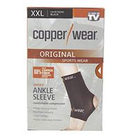 Copper Wear Supportive Athletic Compression Ankle Sleeve XXL, Black