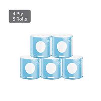 MDDYF Toilet Paper Ultra Soft Bulk 5 Rolls Travel Pack, 4 Ply Comfortable Thick Degradable Bathroom Tissue Paper Roll, Absorbent Skin Friendly Toilet Paper Commercial, Household