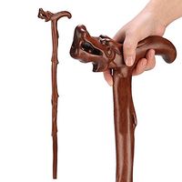 XRD Wooden Cane Walking Stick with Supportive Curved Handle Exquisite Carving Walking Canes as Gifts for Men and Women Hand Crutches