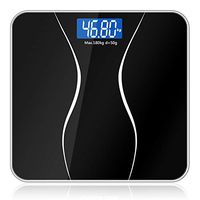 Bathroom Floor Body Scale Glass Smart Household Electronic Digital Weight Balance Bariatric LCD Display 180Kg/50G,Black