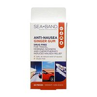 2 Pack Seaband Ginger Gum Anti Nausea Morning Sickness 48 Pc Total