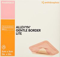 Smith & Nephew Foam Dressing Allevyn Gentle Border Lite 2 X 2 Inch Square Adhesive Sterile #66800833, Box of 10