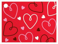 Doodle Hearts Theme Gift Cards3-3/4x2-3/4" (30 unit, 6 pack per unit.)