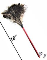 18" Ostrich Feather Dusters by AAYU, Premium Feathers duster long handle for cleaning and Feather Moping | Genuine Ostrich Feather Duster with Wooden Handle | Eco-Friendly | Easy to Clean Dust (45 cm)