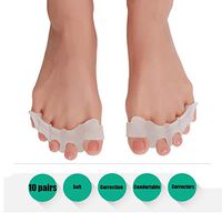 HAIHF 10 Pairs Gel Separators Bunion Corrector Big Toe Splint Brace Toe Straighteners Nighttime Toe Separator Bunion Pain Relief for Hallux Valgus, Overlapping Toe,Bunion Relief