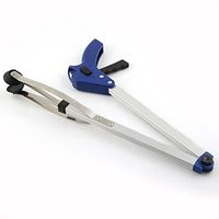 32 Inch Long pickup grabber reaching tool Plastic Handle pick up claw trash grabber Blue Foldable Arm Extension helping hand Grabber easy grip tool for Wheelchair Disabled Children