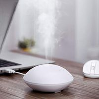 BBSKIN Mini Kids USB Esssential Oil Diffuser, 80ml Cute Shell Portable Travel Size Aroma Diffuser Humidifier, 7 Colors Changing Light&Waterless Auto Off Diffusers for Bedroom, Office, Baby Room(White)