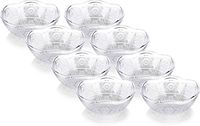 Decorative Plastic Crystal-Cut Bowls, 5 Inch Top Diameter (8 Count Pack)