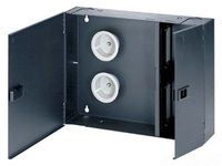 Panduit FWME4 2-Door 4-Adapter Panel Wall-Mount Enclosure, Black