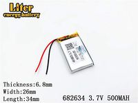 3.7V 500mAh 682634 Lithium Polymer Ion Rechargeable Battery Lithium Polymer Li-Po Battery for MP4 GPS MP3 Bluetooth Stereo DIY Gift