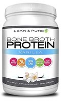 Lean & Pure Bone Broth Protein Powder, Non GMO, 20g of Protein, Low carb, Paleo Friendly, Vanilla Flavor, 389g