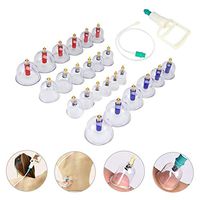 HIXGB Vacuum Cupping Set 24Pcs Medical Cupping Cups Vacuum Cans Cellulite Suction Cup Biomagnetic Therapy Back Body Massage Anti-Cellulite Massager for Pain Relief - for Home Office