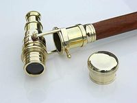 historicalmuseumstore Wood Cane Telescope Walking Stick Hidden Spy Brass Telescope Handle
