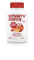 SmartyPants Kids Complete Gummy Vitamins: Multivitamin, Vitamin D3, B12 (Methylcobalamin), AND Omega 3 DHA / EPA Fish Oil, 120 count