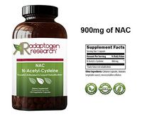 N-Acetyl-L-Cysteine 900mg | NAC Supplement | Powerful Antioxidant | Supports Detoxification | Non-GMO | 120 Vegetarian Capsules | Adaptogen Research