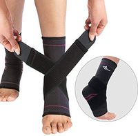 JUPITER Foot Sleeve (Pair) with Compression Wrap, Ankle Brace For Arch, Ankle Support, Football, Basketball, Volleyball, Running, For Sprained Foot, Tendonitis, Plantar Fasciitis