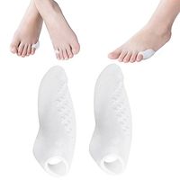2 Pairs Gel Toe Cap Corrector, Silicone Toe Relief Protectors, Foot Pain Bunions Toe Seperators, Toe Tubes Straightener Spreader Spacers, for Ingrown Toenails Corns Blisters Hammer Curved Toes (white)