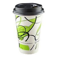 Kylin Express Pack of 50 16 oz Disposable Coffee Cups Printed Takeaway Coffee Cups, D