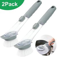 2 Pack Dish Brush, Soap Dispensing Dish Brush For Kitchen Pot Scrubber Sink Cleaning Brush