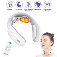 Neck Massager with Pulse Heated, Smart Cordless 4D Electric Neck Massage Equipment with 3 Modes and 15 Speeds for Office, Home,Travel, Gifts for Women Men Dad Mom